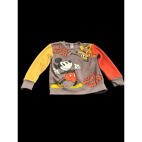 Disney Mickey Mouse And Pluto Long Sleeve Sweatshirt Size 5-6Y (See Dimensions) - Picture 1 of 4